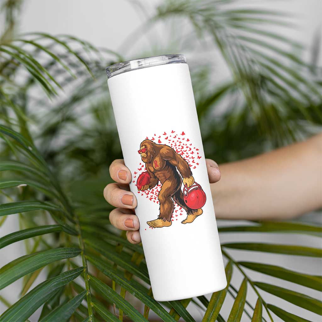 Funny Bigfoot Football Skinny Tumbler Support HIV Awareness Gift - Wonder Print Shop