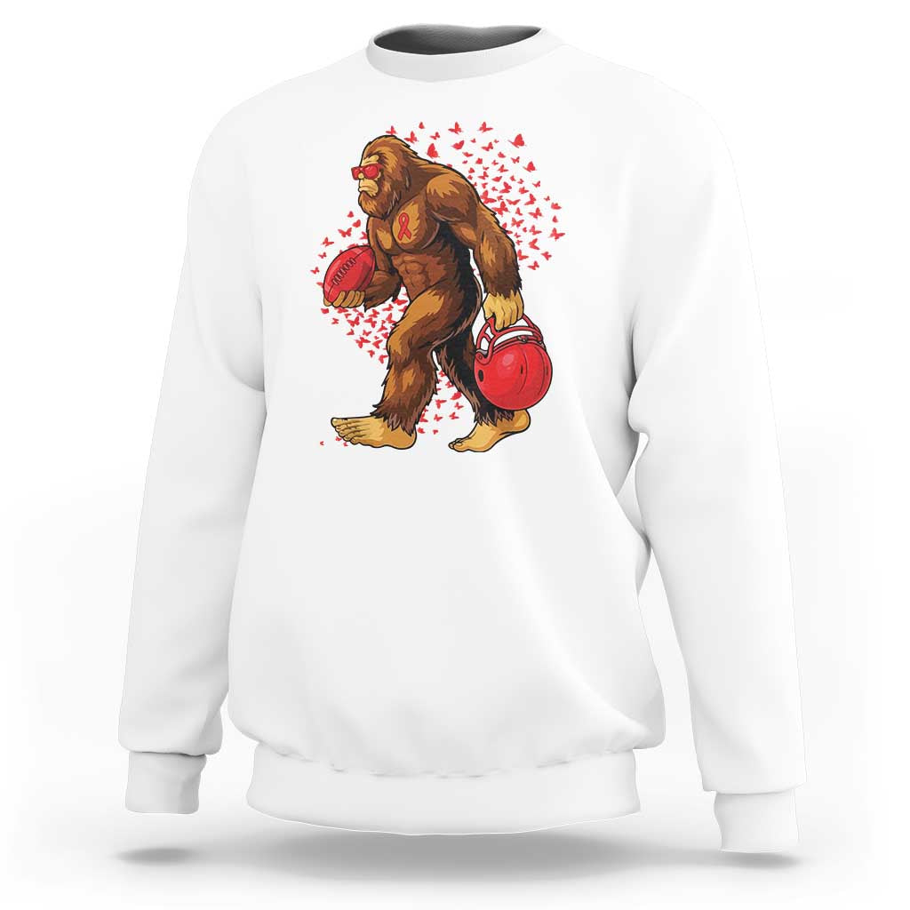Funny Bigfoot Football Sweatshirt Support HIV Awareness Gift - Wonder Print Shop