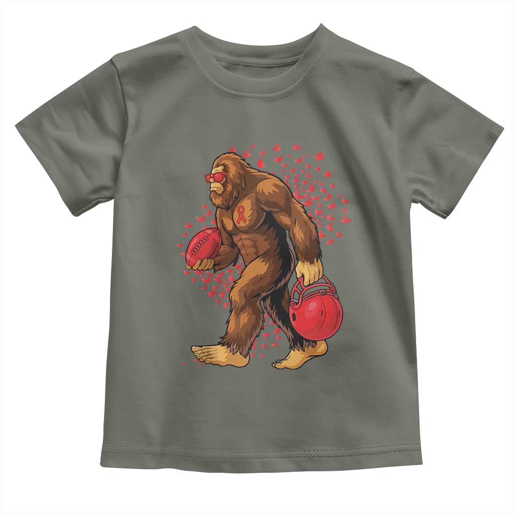 Funny Bigfoot Football Toddler T Shirt Support HIV Awareness Gift - Wonder Print Shop