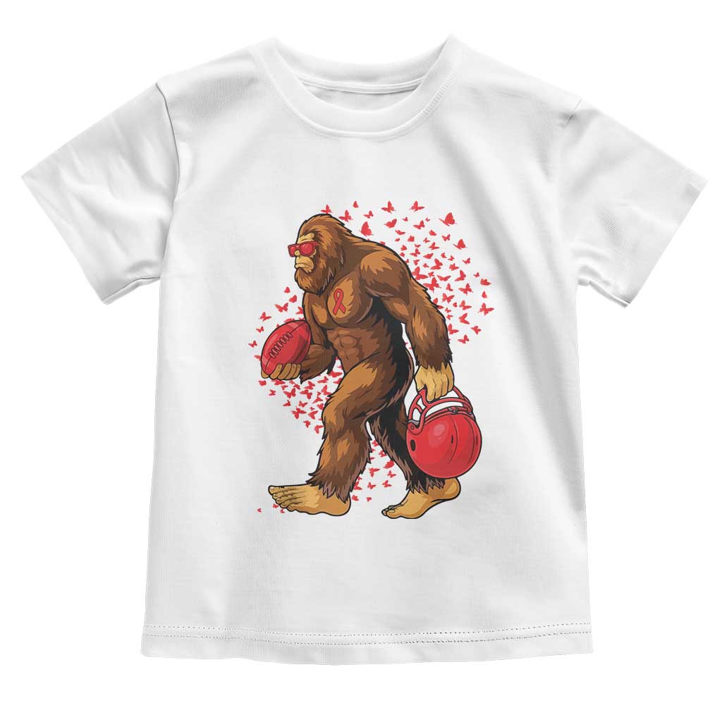 Funny Bigfoot Football Toddler T Shirt Support HIV Awareness Gift - Wonder Print Shop