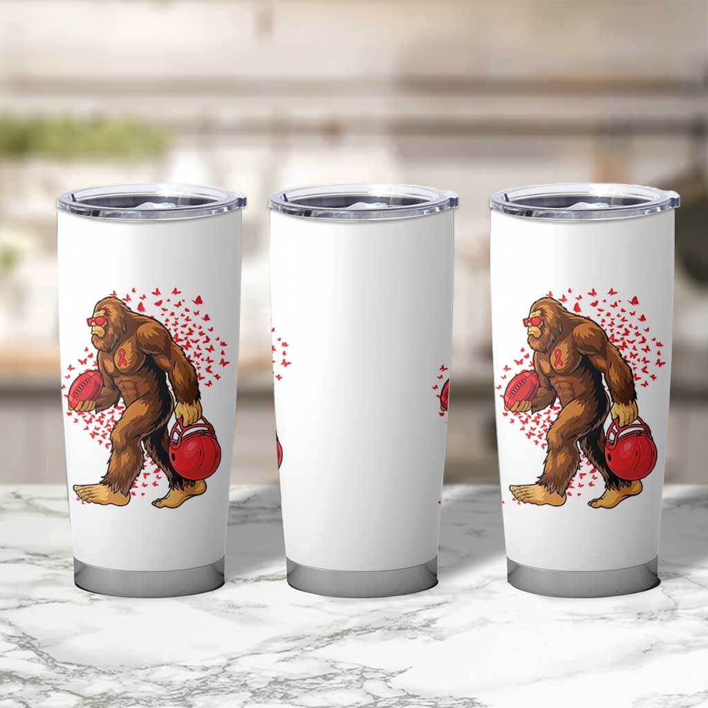 Funny Bigfoot Football Tumbler Cup Support HIV Awareness Gift - Wonder Print Shop