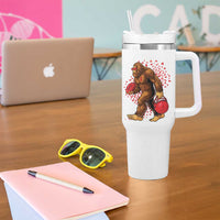 Funny Bigfoot Football Tumbler With Handle Support HIV Awareness Gift - Wonder Print Shop