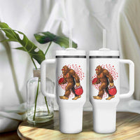 Funny Bigfoot Football Tumbler With Handle Support HIV Awareness Gift - Wonder Print Shop