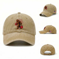 Funny Bigfoot Football Washed Cotton Baseball Cap Support HIV Awareness Gift