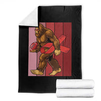 Funny Bigfoot Football HIV Awareness Throw Blanket Red Ribbon Retro Vintage Style Gift - Wonder Print Shop