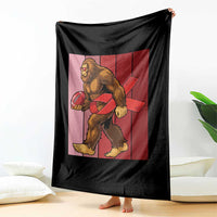 Funny Bigfoot Football HIV Awareness Throw Blanket Red Ribbon Retro Vintage Style Gift - Wonder Print Shop