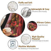 Funny Bigfoot Football HIV Awareness Throw Blanket Red Ribbon Retro Vintage Style Gift - Wonder Print Shop