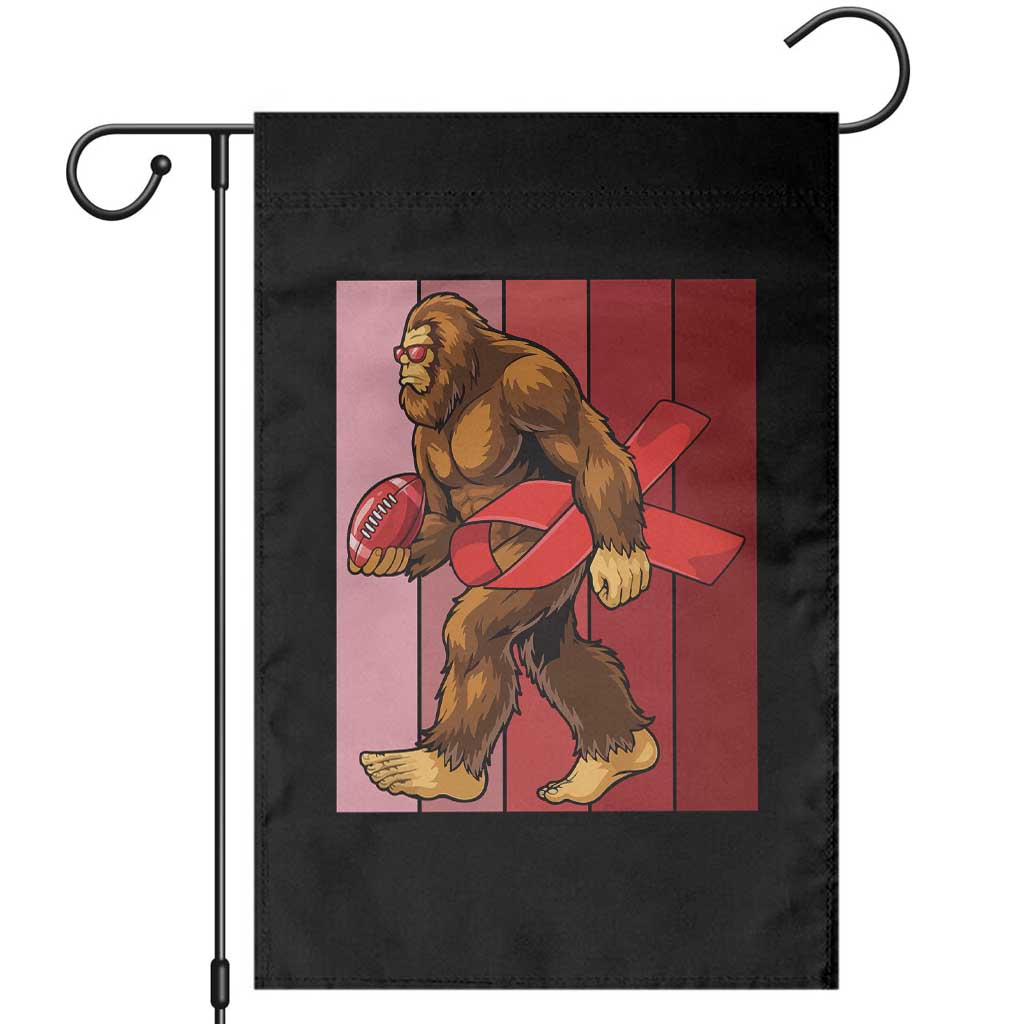 Funny Bigfoot Football HIV Awareness Garden Flag Red Ribbon Retro Vintage Style Gift - Wonder Print Shop