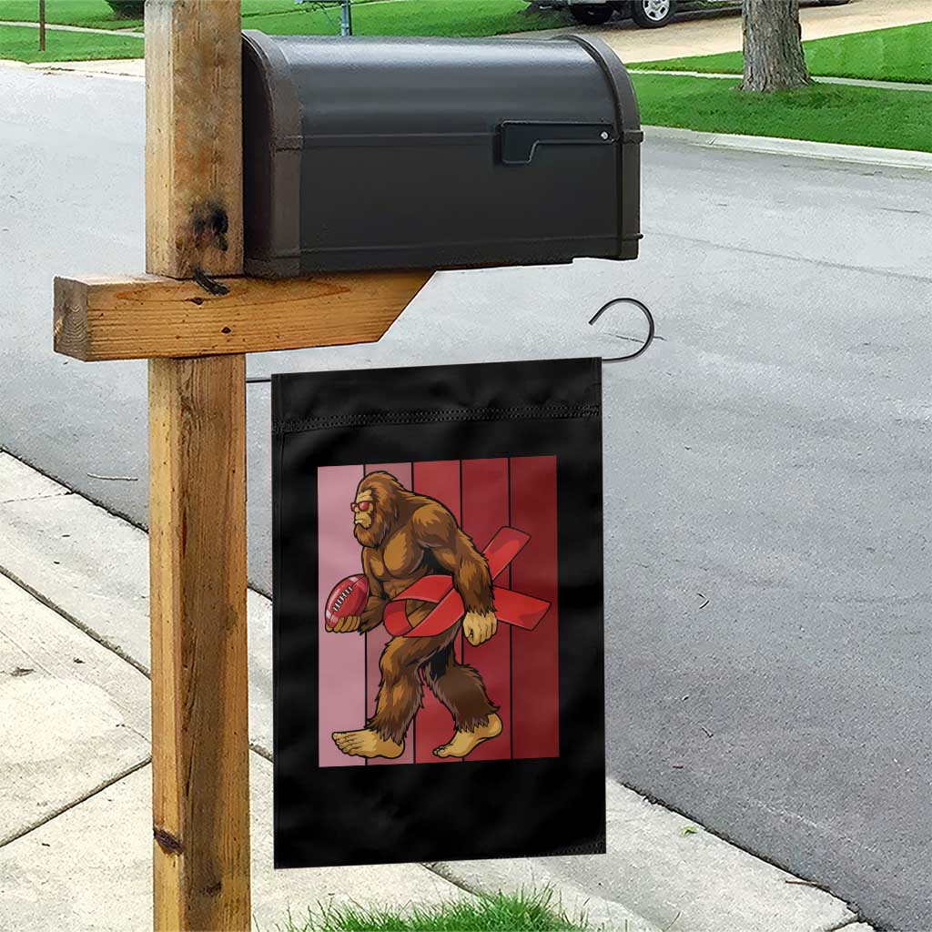 Funny Bigfoot Football HIV Awareness Garden Flag Red Ribbon Retro Vintage Style Gift - Wonder Print Shop