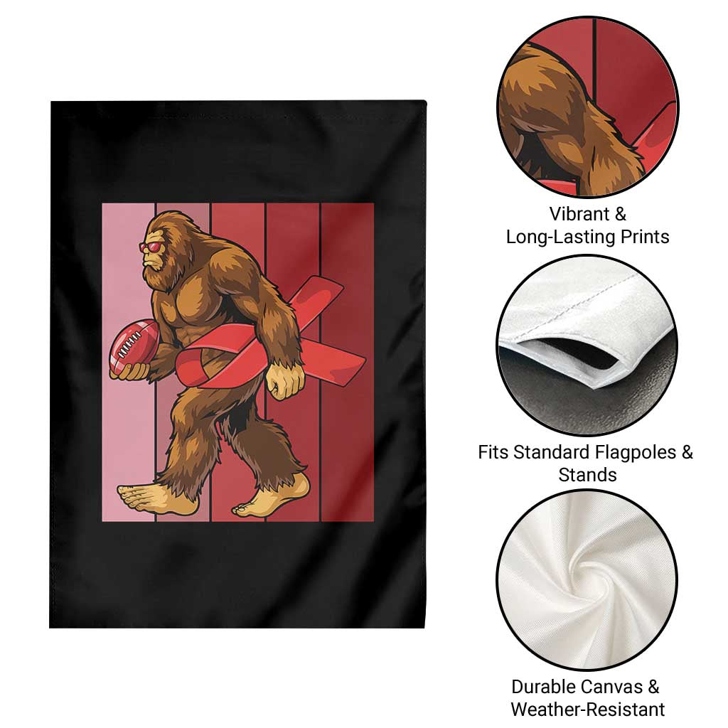 Funny Bigfoot Football HIV Awareness Garden Flag Red Ribbon Retro Vintage Style Gift - Wonder Print Shop
