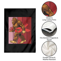 Funny Bigfoot Football HIV Awareness Garden Flag Red Ribbon Retro Vintage Style Gift - Wonder Print Shop