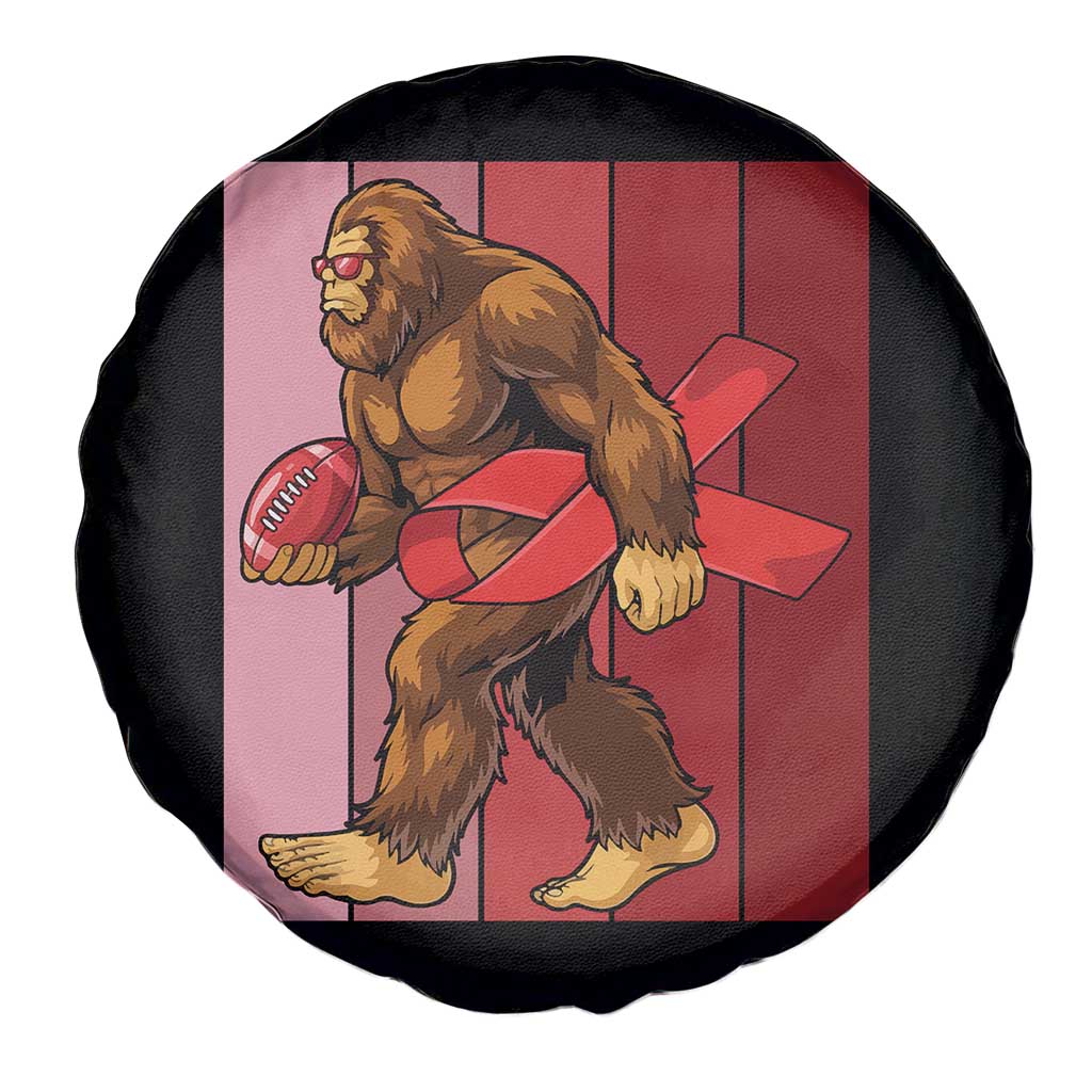 Funny Bigfoot Football HIV Awareness Spare Tire Cover Red Ribbon Retro Vintage Style Gift - Wonder Print Shop