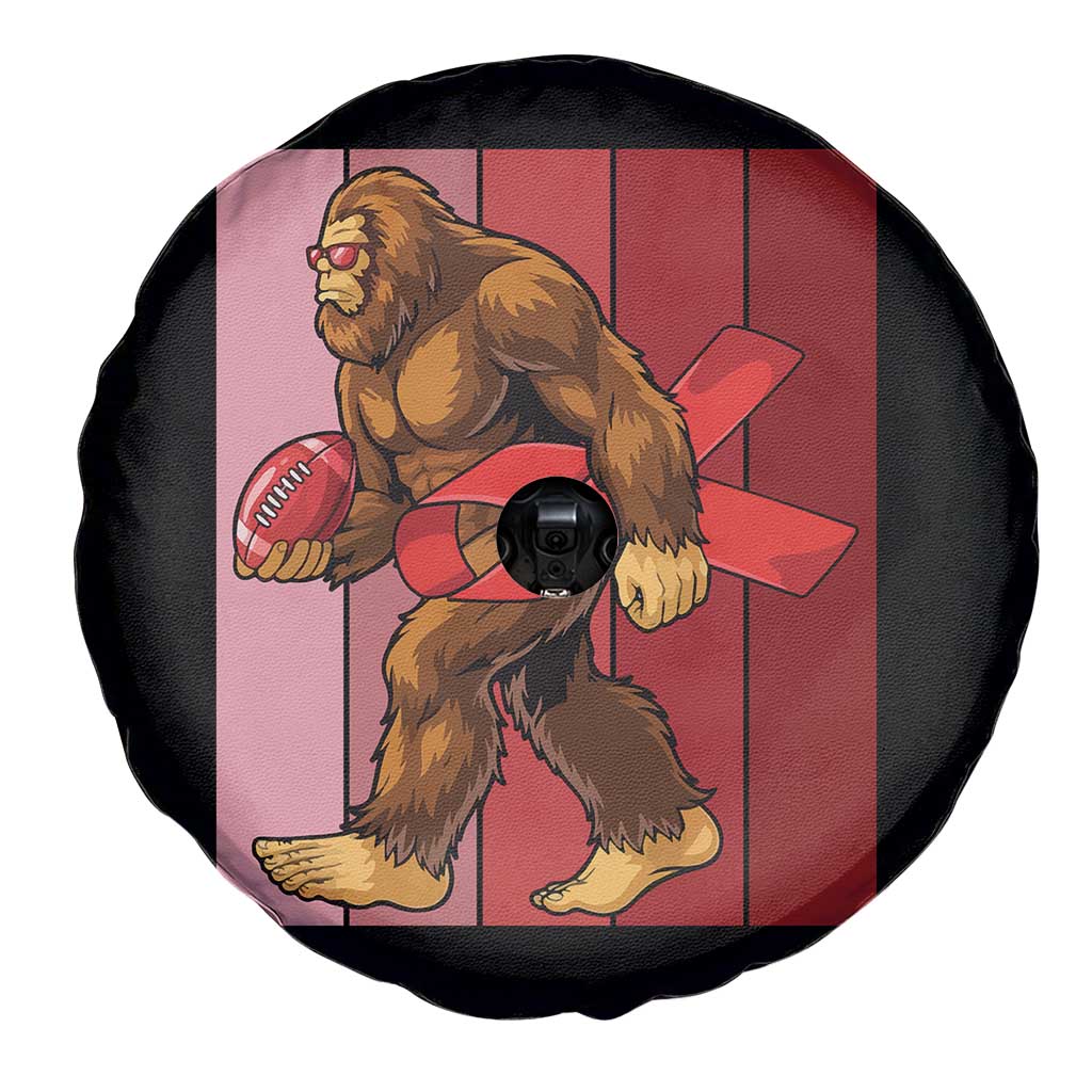 Funny Bigfoot Football HIV Awareness Spare Tire Cover Red Ribbon Retro Vintage Style Gift - Wonder Print Shop