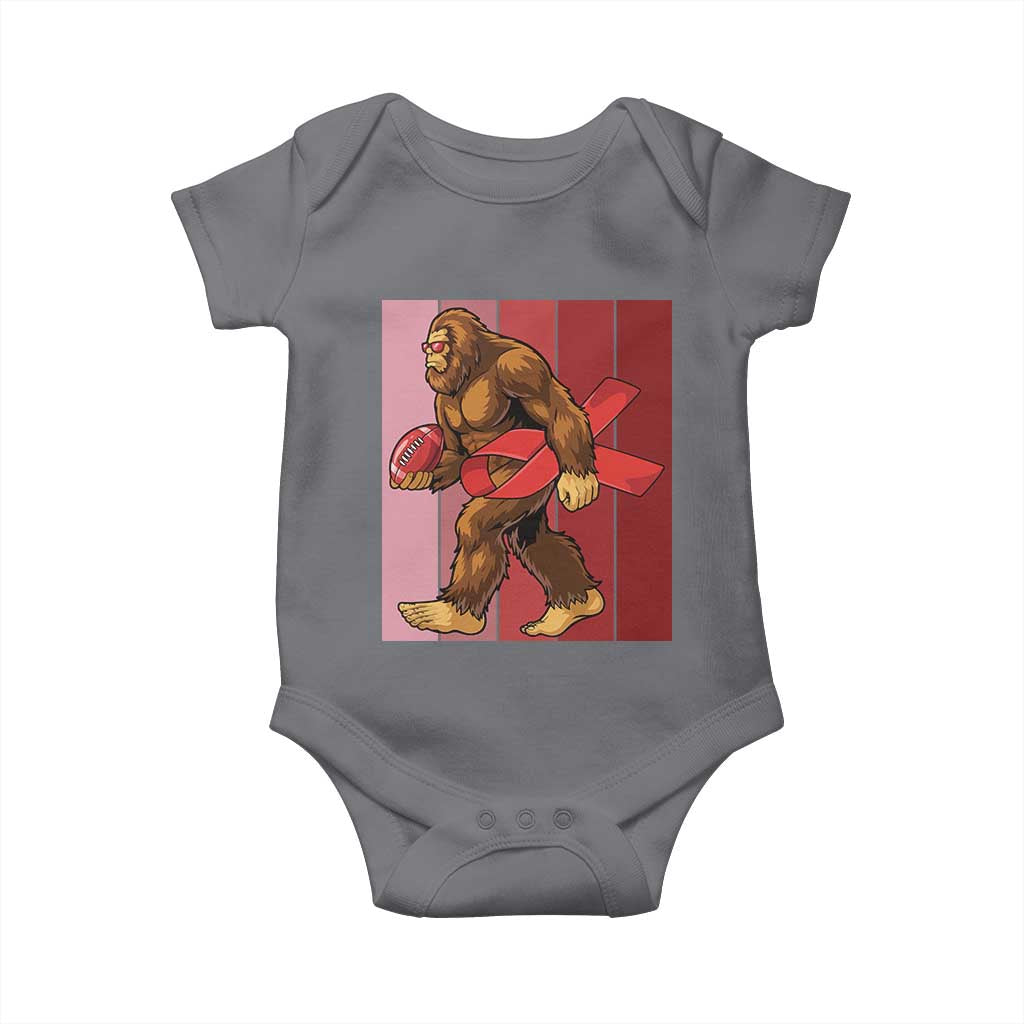 Funny Bigfoot Football HIV Awareness Baby Onesie Red Ribbon Retro Vintage Style Gift - Wonder Print Shop