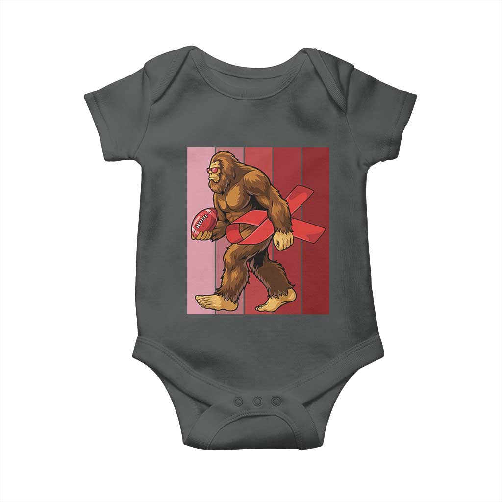 Funny Bigfoot Football HIV Awareness Baby Onesie Red Ribbon Retro Vintage Style Gift - Wonder Print Shop