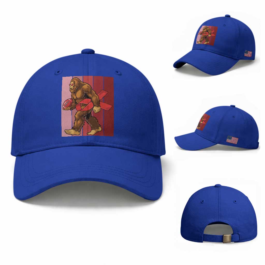 Funny Bigfoot Football HIV Awareness Baseball Cap Red Ribbon Retro Vintage Style Gift
