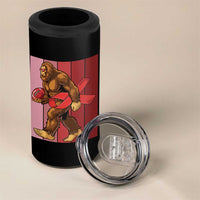 Funny Bigfoot Football HIV Awareness 4 in 1 Can Cooler Tumbler Red Ribbon Retro Vintage Style Gift - Wonder Print Shop