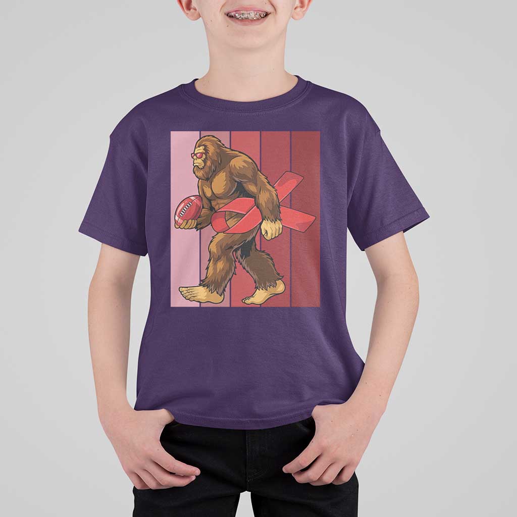 Funny Bigfoot Football HIV Awareness T Shirt For Kid Red Ribbon Retro Vintage Style Gift - Wonder Print Shop