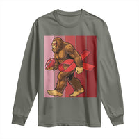 Funny Bigfoot Football HIV Awareness Long Sleeve Shirt Red Ribbon Retro Vintage Style Gift - Wonder Print Shop