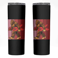 Funny Bigfoot Football HIV Awareness Skinny Tumbler Red Ribbon Retro Vintage Style Gift - Wonder Print Shop