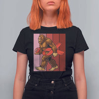 Funny Bigfoot Football HIV Awareness T Shirt For Women Red Ribbon Retro Vintage Style Gift - Wonder Print Shop