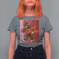 Funny Bigfoot Football HIV Awareness T Shirt For Women Red Ribbon Retro Vintage Style Gift - Wonder Print Shop
