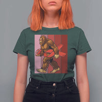 Funny Bigfoot Football HIV Awareness T Shirt For Women Red Ribbon Retro Vintage Style Gift - Wonder Print Shop