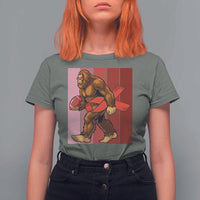 Funny Bigfoot Football HIV Awareness T Shirt For Women Red Ribbon Retro Vintage Style Gift - Wonder Print Shop