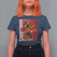 Funny Bigfoot Football HIV Awareness T Shirt For Women Red Ribbon Retro Vintage Style Gift - Wonder Print Shop