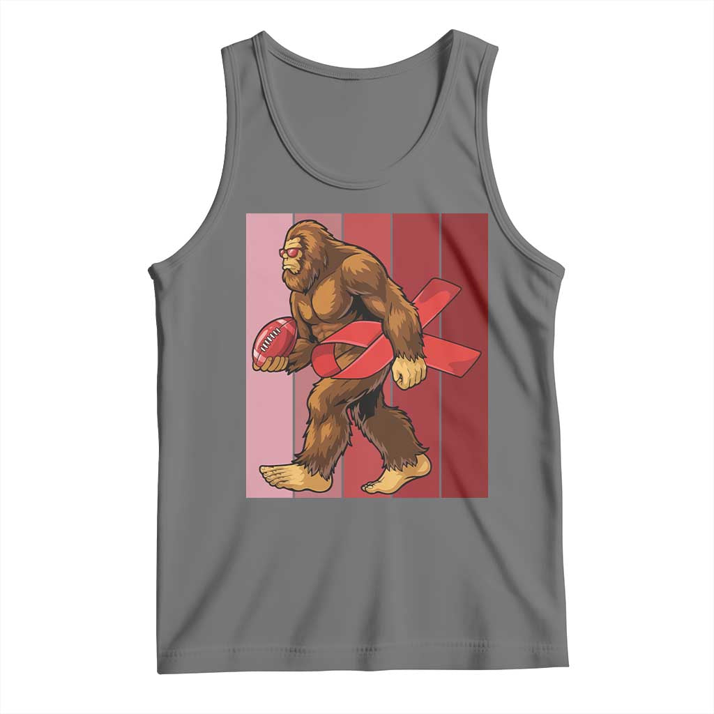 Funny Bigfoot Football HIV Awareness Tank Top Red Ribbon Retro Vintage Style Gift - Wonder Print Shop