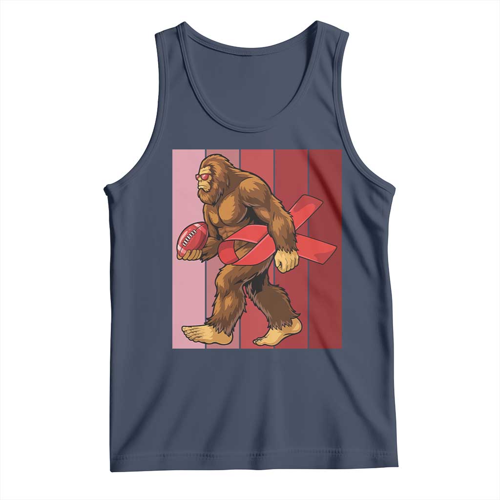 Funny Bigfoot Football HIV Awareness Tank Top Red Ribbon Retro Vintage Style Gift - Wonder Print Shop