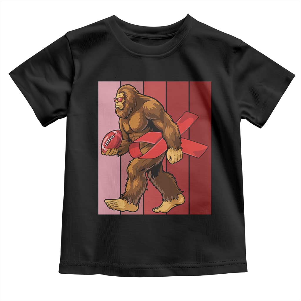 Funny Bigfoot Football HIV Awareness Toddler T Shirt Red Ribbon Retro Vintage Style Gift - Wonder Print Shop