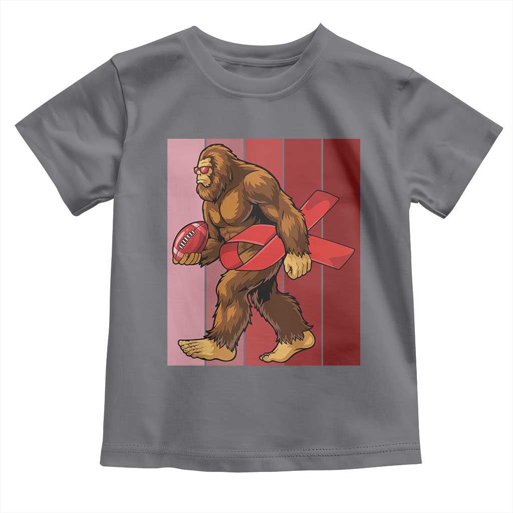 Funny Bigfoot Football HIV Awareness Toddler T Shirt Red Ribbon Retro Vintage Style Gift - Wonder Print Shop