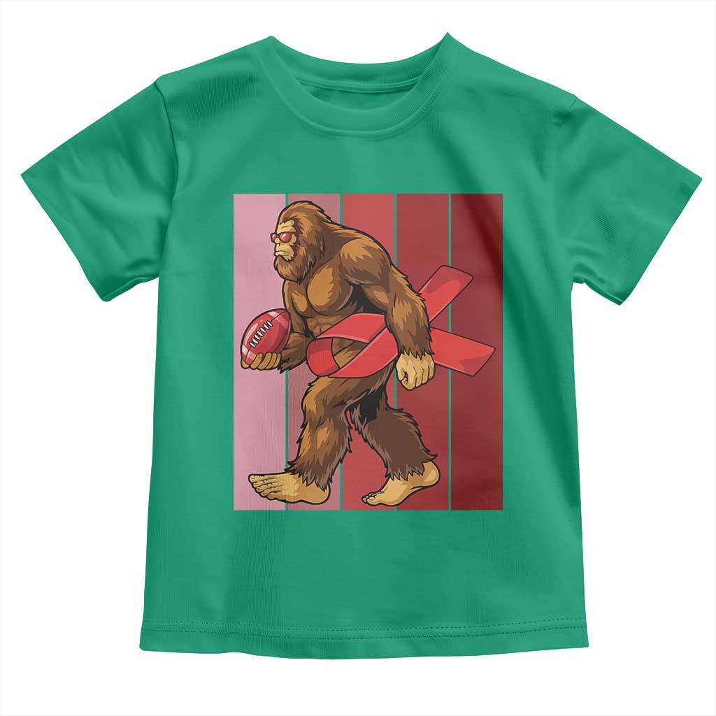 Funny Bigfoot Football HIV Awareness Toddler T Shirt Red Ribbon Retro Vintage Style Gift - Wonder Print Shop