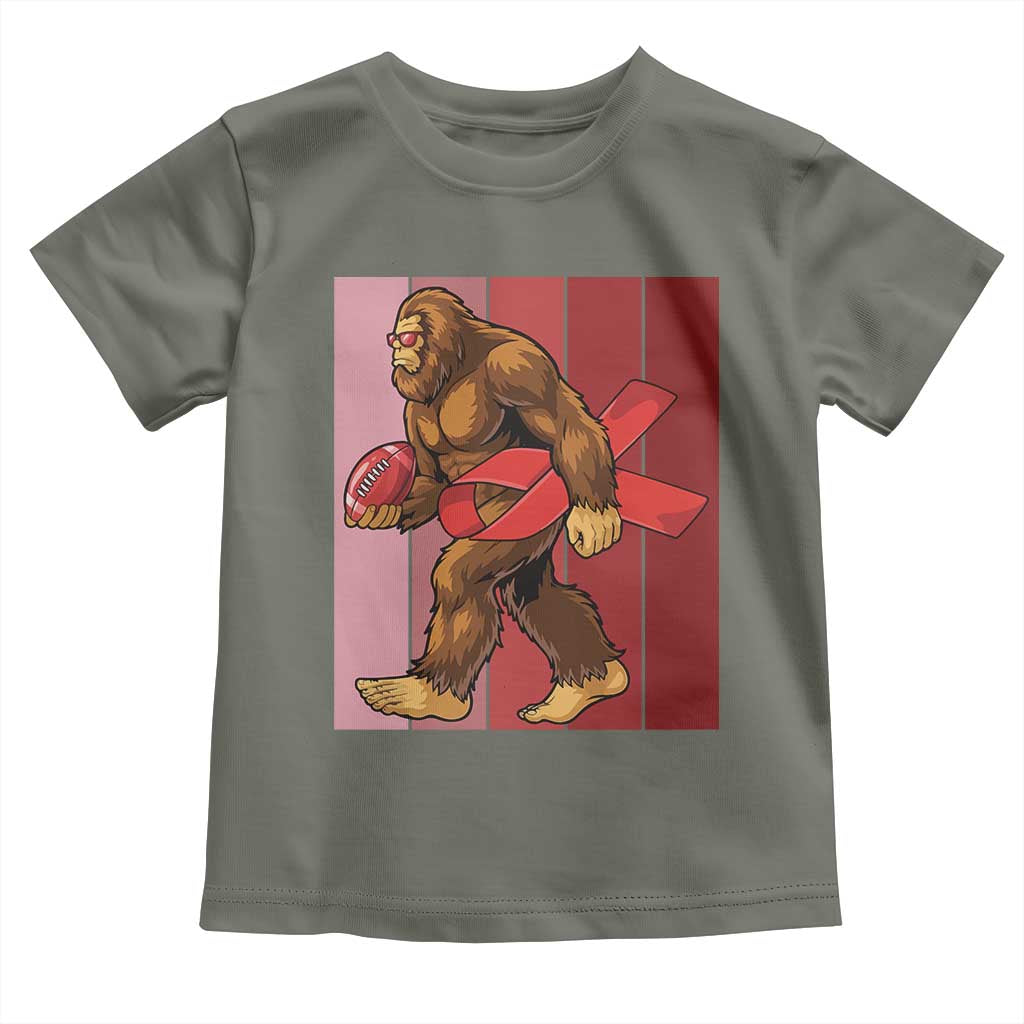 Funny Bigfoot Football HIV Awareness Toddler T Shirt Red Ribbon Retro Vintage Style Gift - Wonder Print Shop