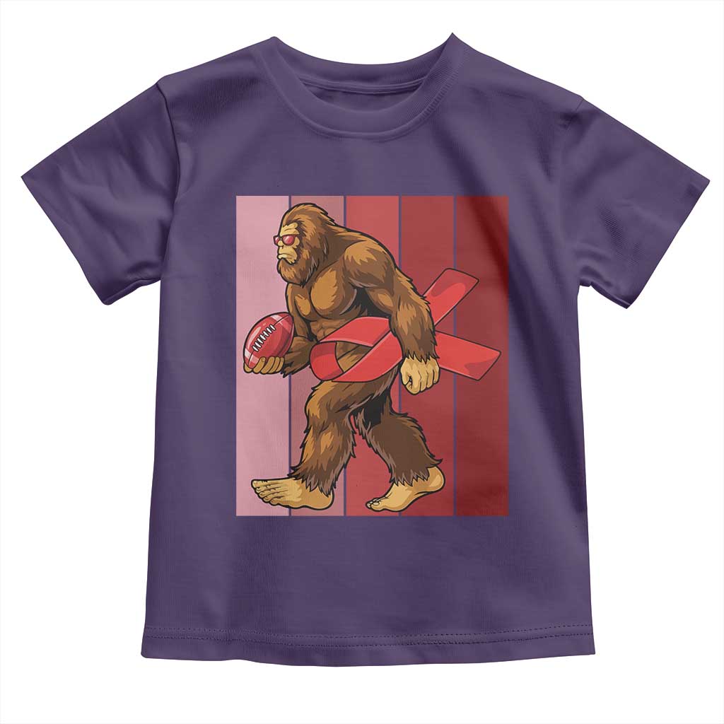 Funny Bigfoot Football HIV Awareness Toddler T Shirt Red Ribbon Retro Vintage Style Gift - Wonder Print Shop