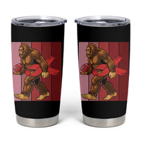 Funny Bigfoot Football HIV Awareness Tumbler Cup Red Ribbon Retro Vintage Style Gift - Wonder Print Shop