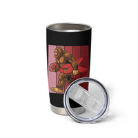Funny Bigfoot Football HIV Awareness Tumbler Cup Red Ribbon Retro Vintage Style Gift - Wonder Print Shop