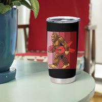 Funny Bigfoot Football HIV Awareness Tumbler Cup Red Ribbon Retro Vintage Style Gift - Wonder Print Shop