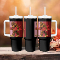 Funny Bigfoot Football HIV Awareness Tumbler With Handle Red Ribbon Retro Vintage Style Gift - Wonder Print Shop