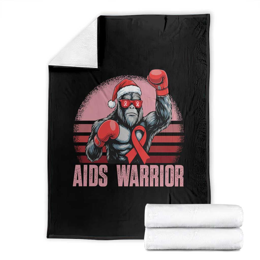 Christmas Santa Bigfoot HIV Awareness Throw Blanket Retro Vintage Style Gift - Wonder Print Shop