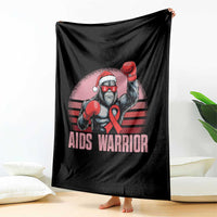 Christmas Santa Bigfoot HIV Awareness Throw Blanket Retro Vintage Style Gift - Wonder Print Shop