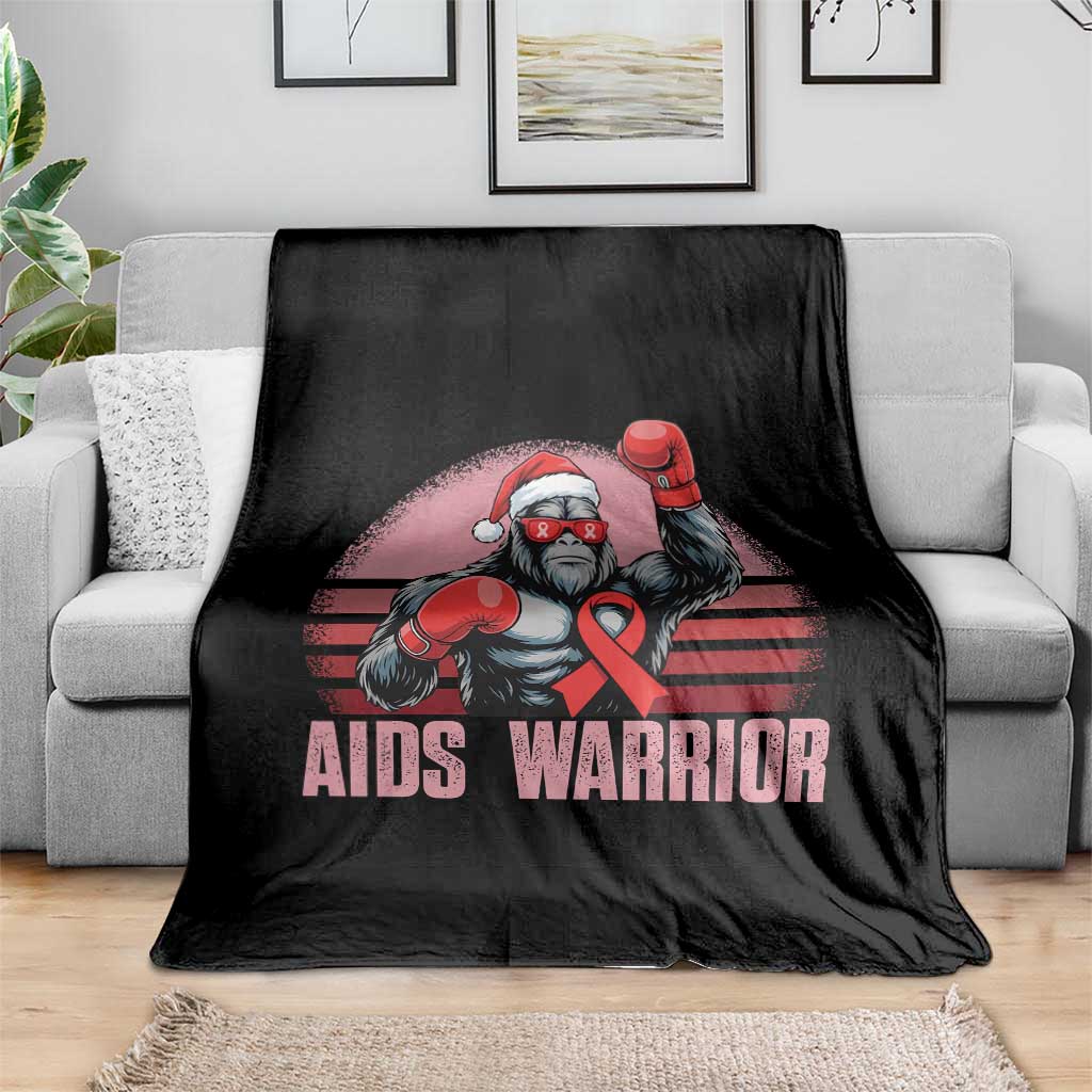 Christmas Santa Bigfoot HIV Awareness Throw Blanket Retro Vintage Style Gift - Wonder Print Shop