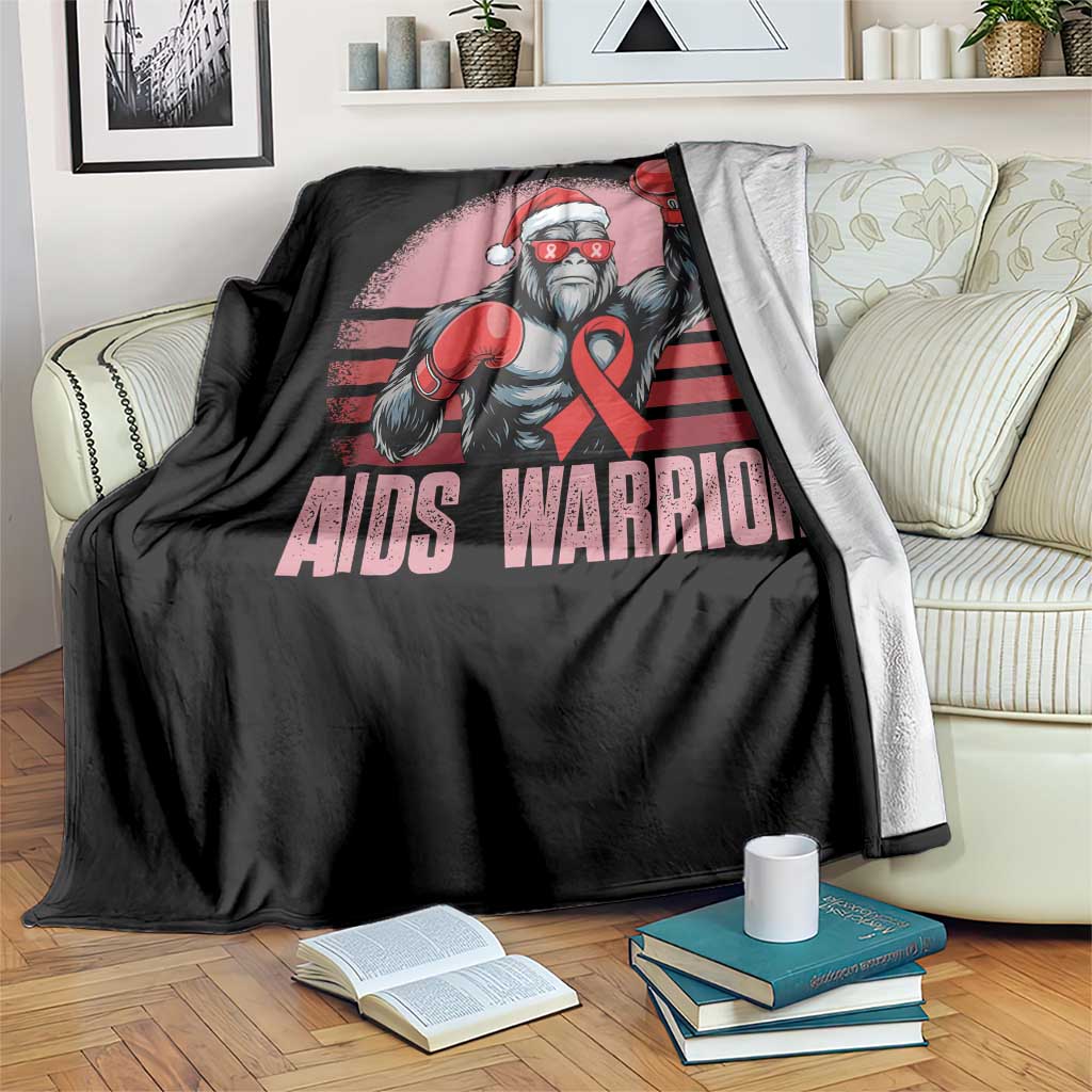 Christmas Santa Bigfoot HIV Awareness Throw Blanket Retro Vintage Style Gift - Wonder Print Shop