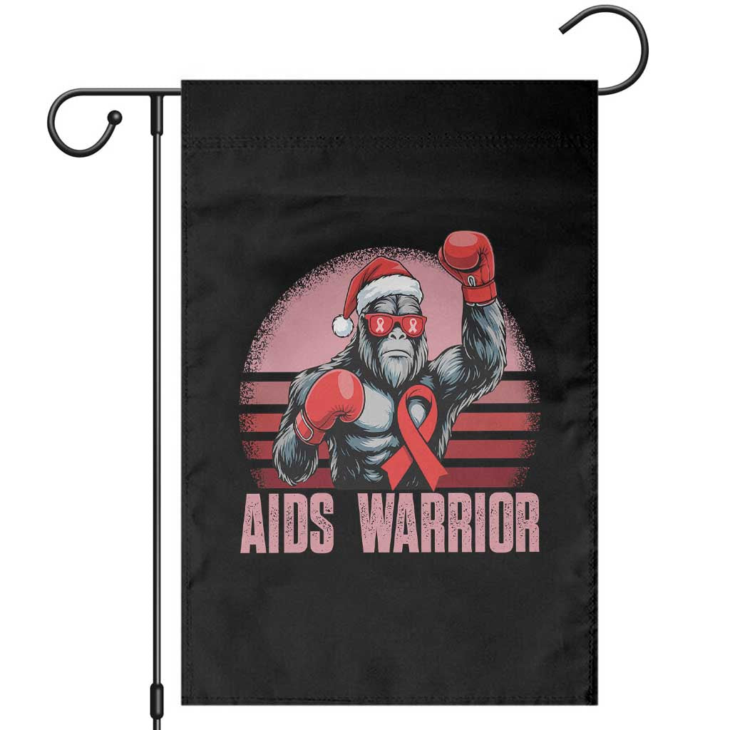 Christmas Santa Bigfoot HIV Awareness Garden Flag Retro Vintage Style Gift - Wonder Print Shop