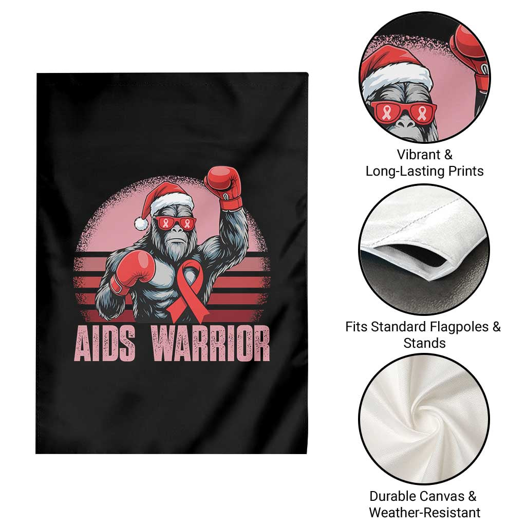Christmas Santa Bigfoot HIV Awareness Garden Flag Retro Vintage Style Gift - Wonder Print Shop