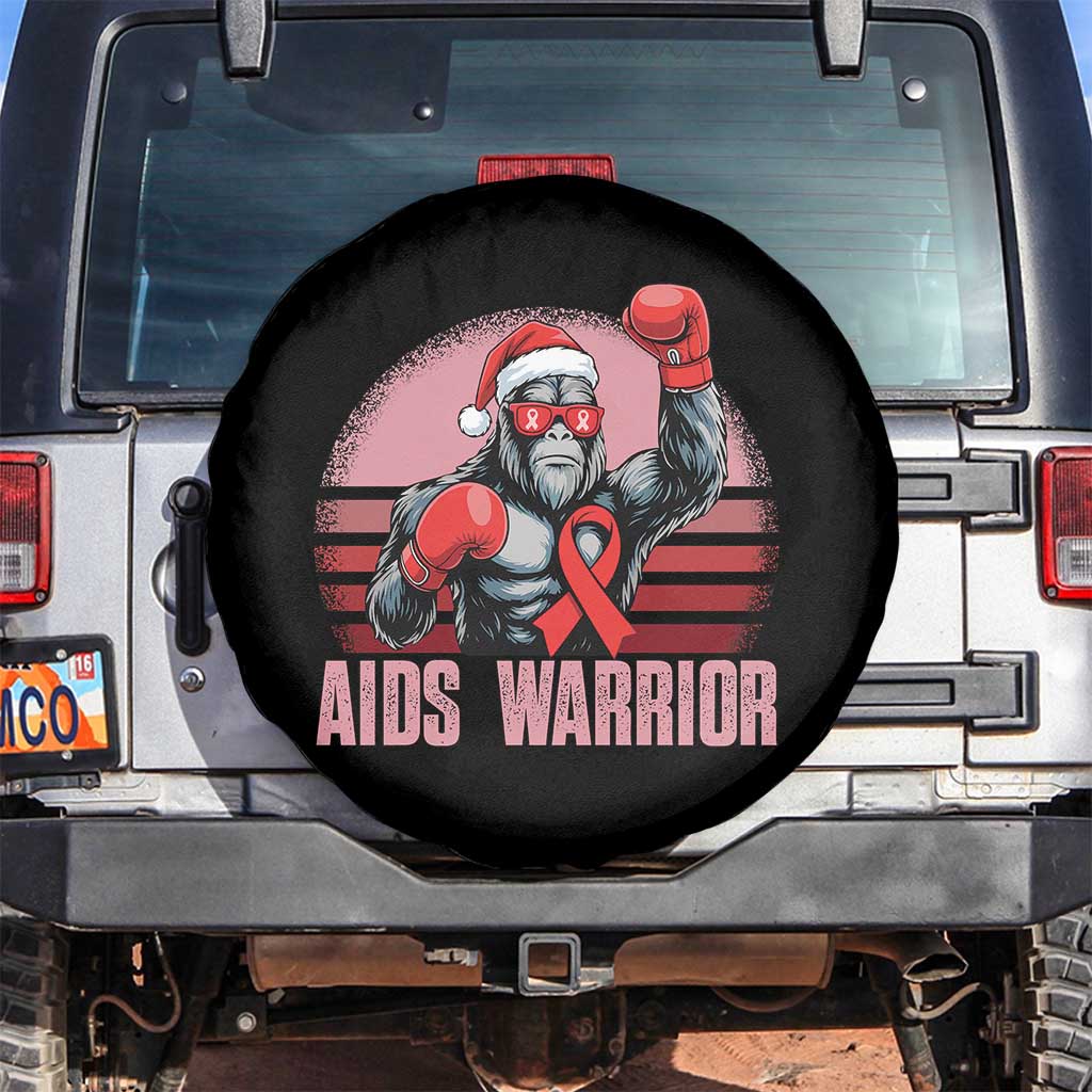 Christmas Santa Bigfoot HIV Awareness Spare Tire Cover Retro Vintage Style Gift - Wonder Print Shop