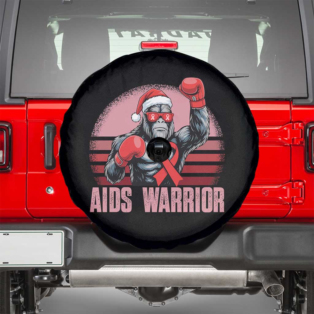 Christmas Santa Bigfoot HIV Awareness Spare Tire Cover Retro Vintage Style Gift - Wonder Print Shop