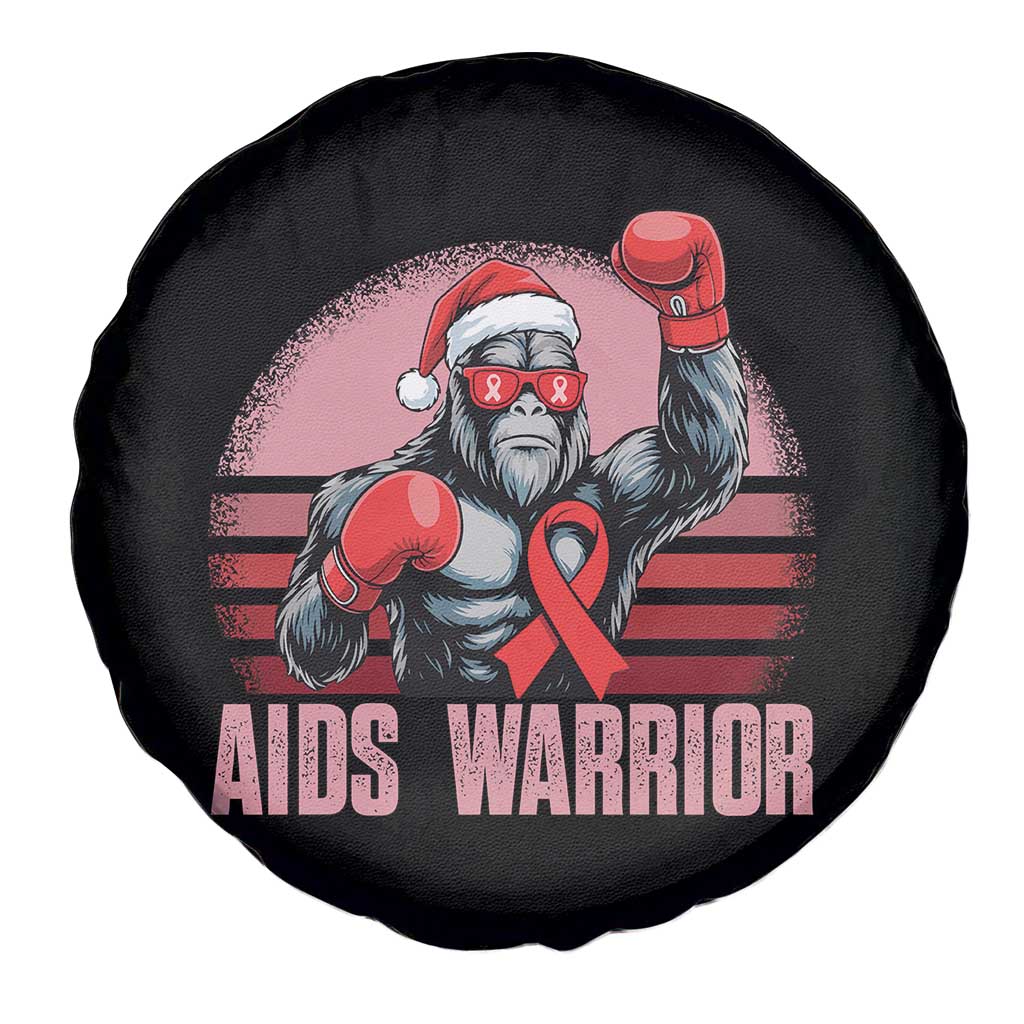 Christmas Santa Bigfoot HIV Awareness Spare Tire Cover Retro Vintage Style Gift - Wonder Print Shop