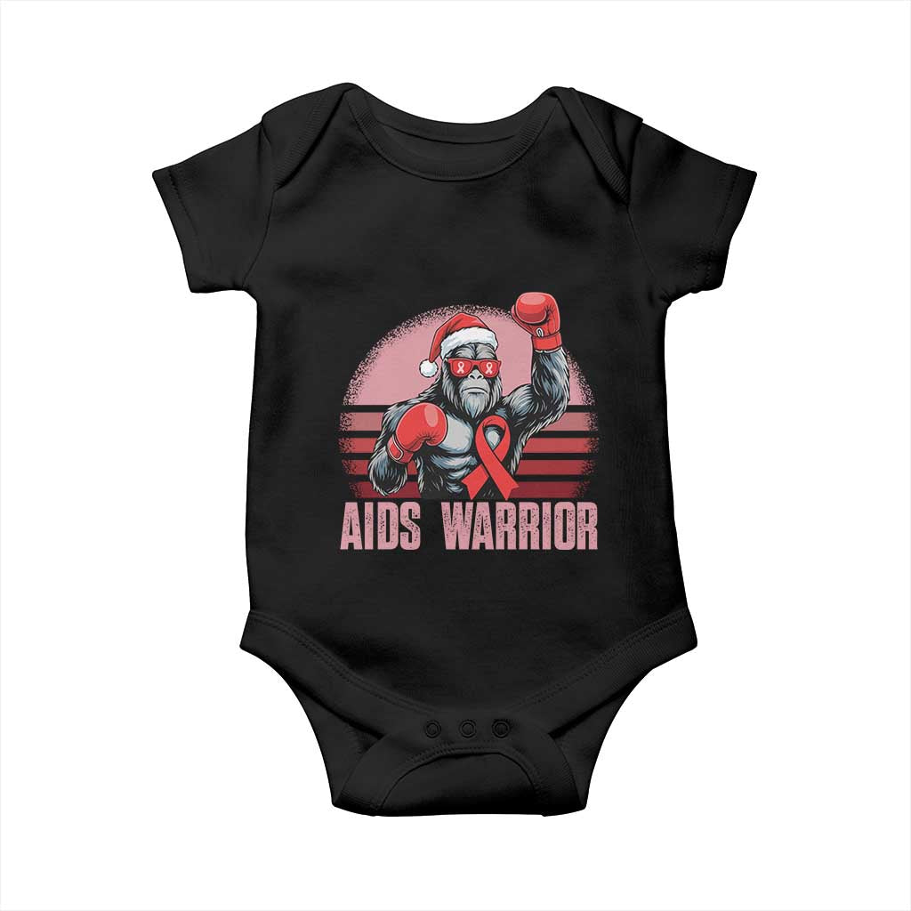 Christmas Santa Bigfoot HIV Awareness Baby Onesie Retro Vintage Style Gift - Wonder Print Shop